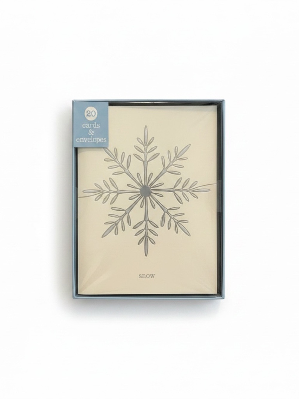 Snowflake Card Set - Silver on Cream (20 Cards)